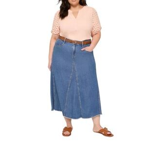 🆕 Lane Bryant Denim Maxi Skirt size 28